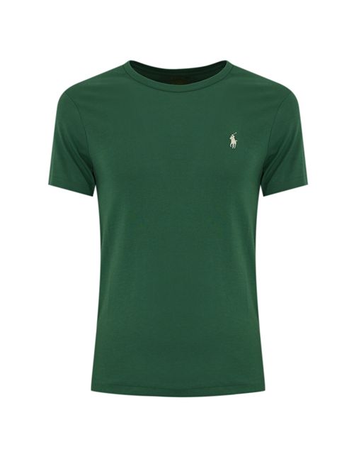 T-shirt in cotone con logo Pony Green POLO RALPH LAUREN | 710671438422